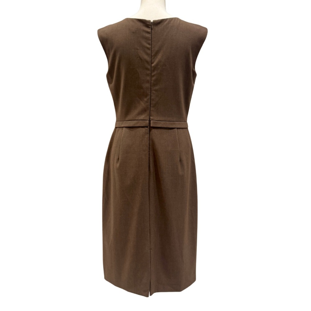 Tahari Sleeveless Sheath Dress | Beige / Tan (8) - Picture 3 of 11